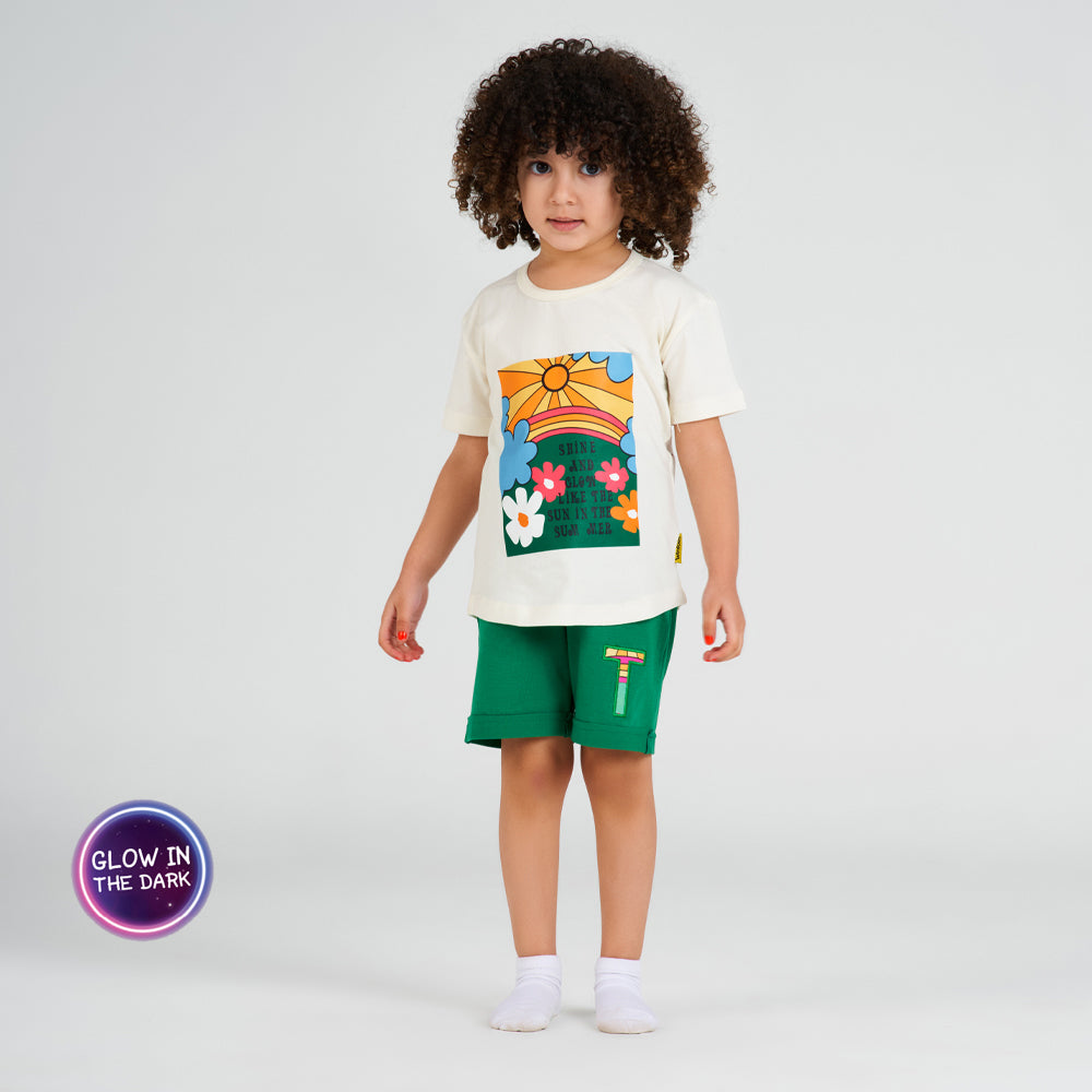 Girls long sleeve pajama offwhite