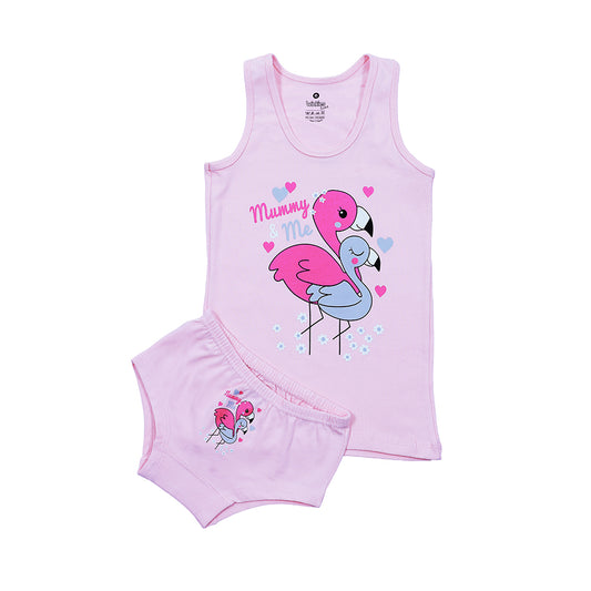 Girls' Lycra top tank & Panty Printed pack of 2