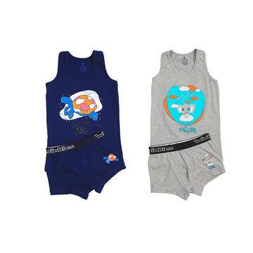 Singlet Printed Set Boys Pack Of 2