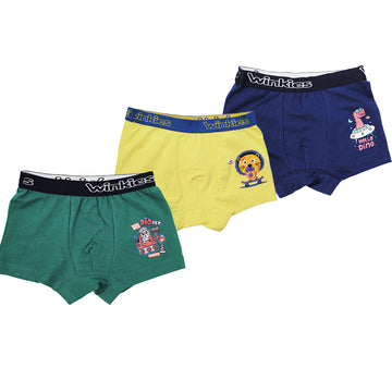 Printed half short pack of 3.